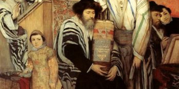 <p><i>Maurycy Gottlieb, Żydzi modlący się podczas święta w synagodze (1878)</i></p>